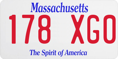 MA license plate 178XG0
