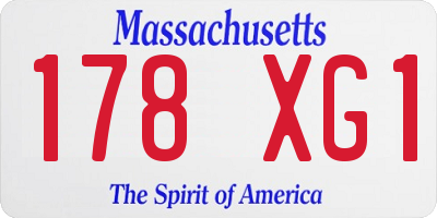MA license plate 178XG1