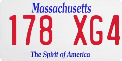 MA license plate 178XG4