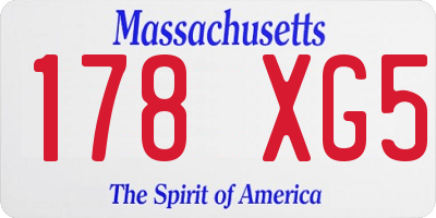 MA license plate 178XG5