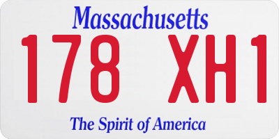 MA license plate 178XH1