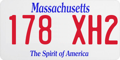MA license plate 178XH2