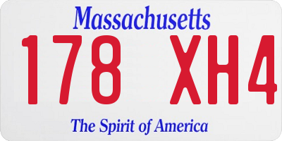 MA license plate 178XH4