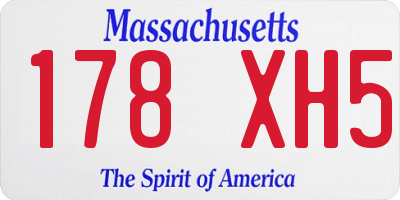 MA license plate 178XH5