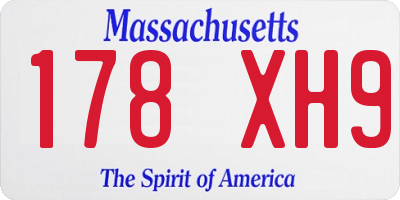 MA license plate 178XH9