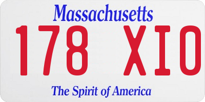 MA license plate 178XI0