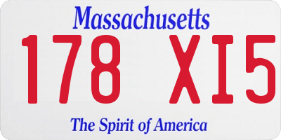 MA license plate 178XI5