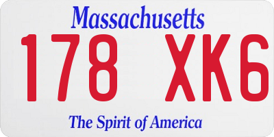 MA license plate 178XK6