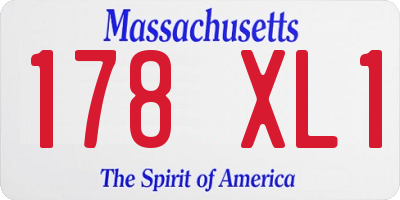 MA license plate 178XL1