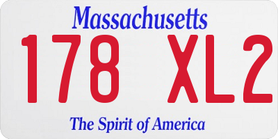MA license plate 178XL2