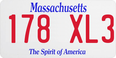 MA license plate 178XL3