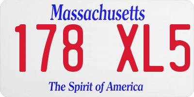 MA license plate 178XL5