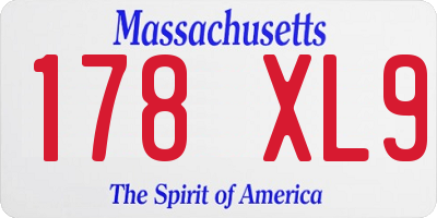 MA license plate 178XL9