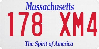 MA license plate 178XM4