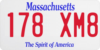 MA license plate 178XM8