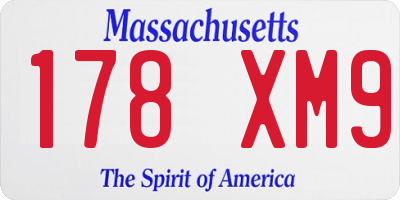 MA license plate 178XM9