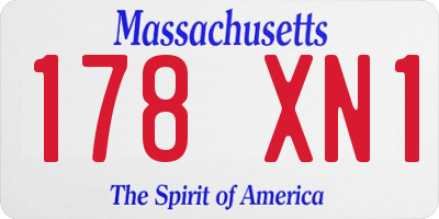 MA license plate 178XN1