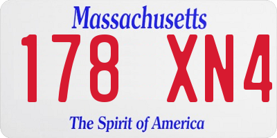 MA license plate 178XN4