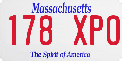 MA license plate 178XP0