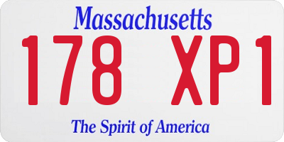 MA license plate 178XP1