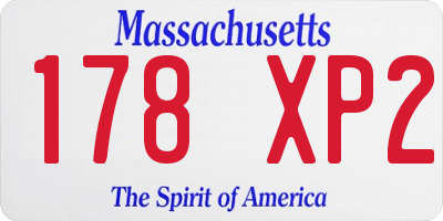 MA license plate 178XP2