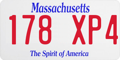 MA license plate 178XP4