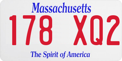 MA license plate 178XQ2