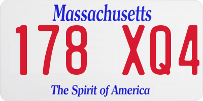 MA license plate 178XQ4