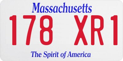 MA license plate 178XR1