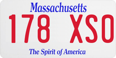 MA license plate 178XS0