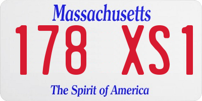 MA license plate 178XS1