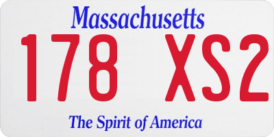 MA license plate 178XS2