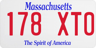 MA license plate 178XT0
