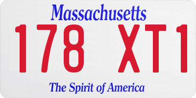 MA license plate 178XT1