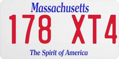 MA license plate 178XT4