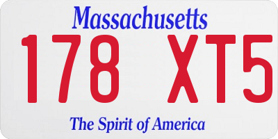 MA license plate 178XT5
