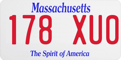 MA license plate 178XU0