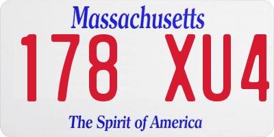 MA license plate 178XU4