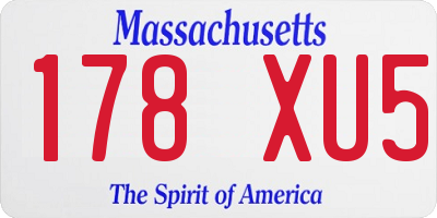 MA license plate 178XU5