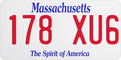 MA license plate 178XU6