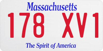 MA license plate 178XV1