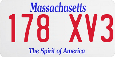 MA license plate 178XV3