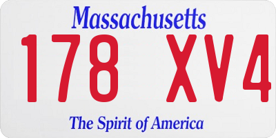 MA license plate 178XV4