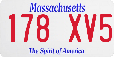 MA license plate 178XV5
