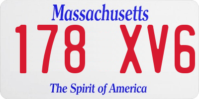 MA license plate 178XV6