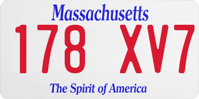 MA license plate 178XV7