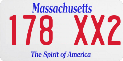 MA license plate 178XX2