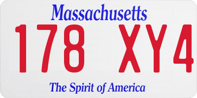 MA license plate 178XY4