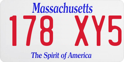 MA license plate 178XY5