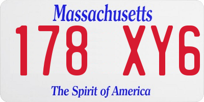 MA license plate 178XY6